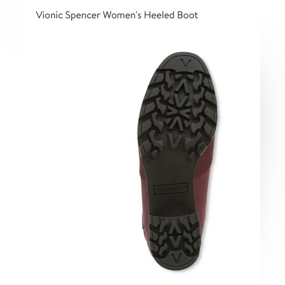Vionic Womens Spencer Burgundy Combat Boots Size 6.5 Medium (B, M) - Picture 6 of 16